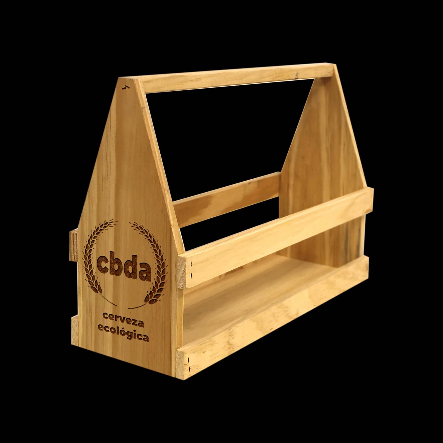 Cajón de madera personalizado con asa tipo cesto